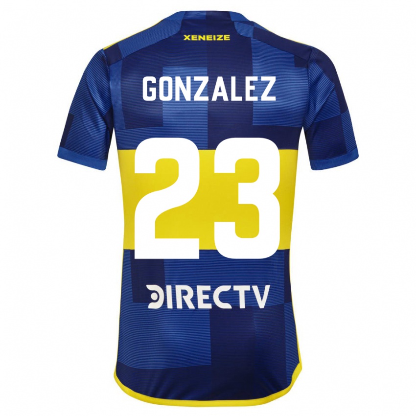 Niño Camiseta Diego Gonzalez #23 Azul Oscuro Amarillo 1ª Equipación 2023/24 La Camisa