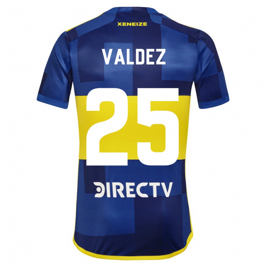 Niño Camiseta Bruno Valdez #25 Azul Oscuro Amarillo 1ª Equipación 2023/24 La Camisa