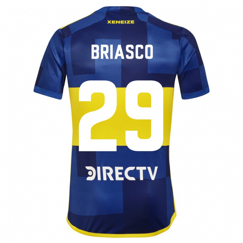 Niño Camiseta Norberto Briasco #29 Azul Oscuro Amarillo 1ª Equipación 2023/24 La Camisa