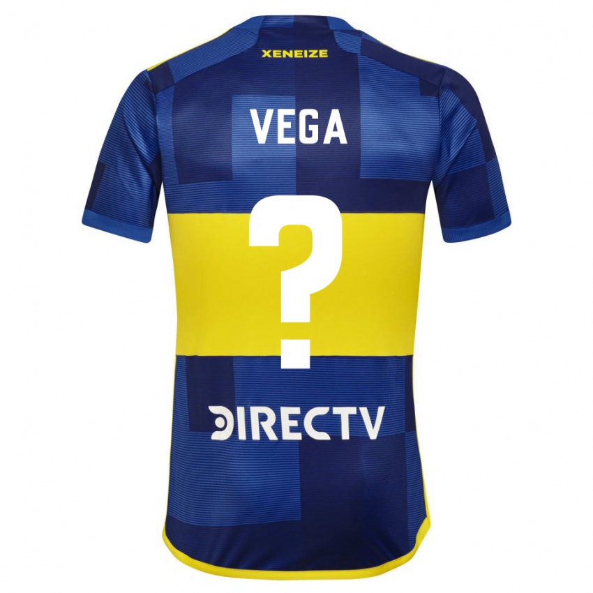 Niño Camiseta Gabriel Vega #0 Azul Oscuro Amarillo 1ª Equipación 2023/24 La Camisa