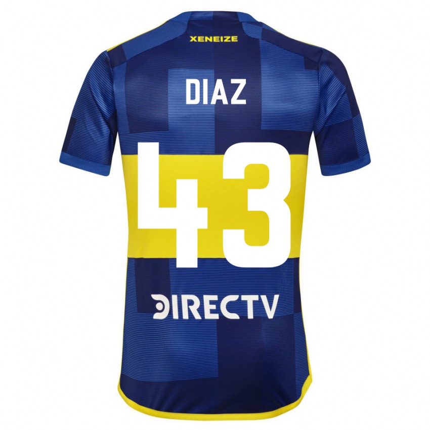 Niño Camiseta Tomas Diaz #43 Azul Oscuro Amarillo 1ª Equipación 2023/24 La Camisa