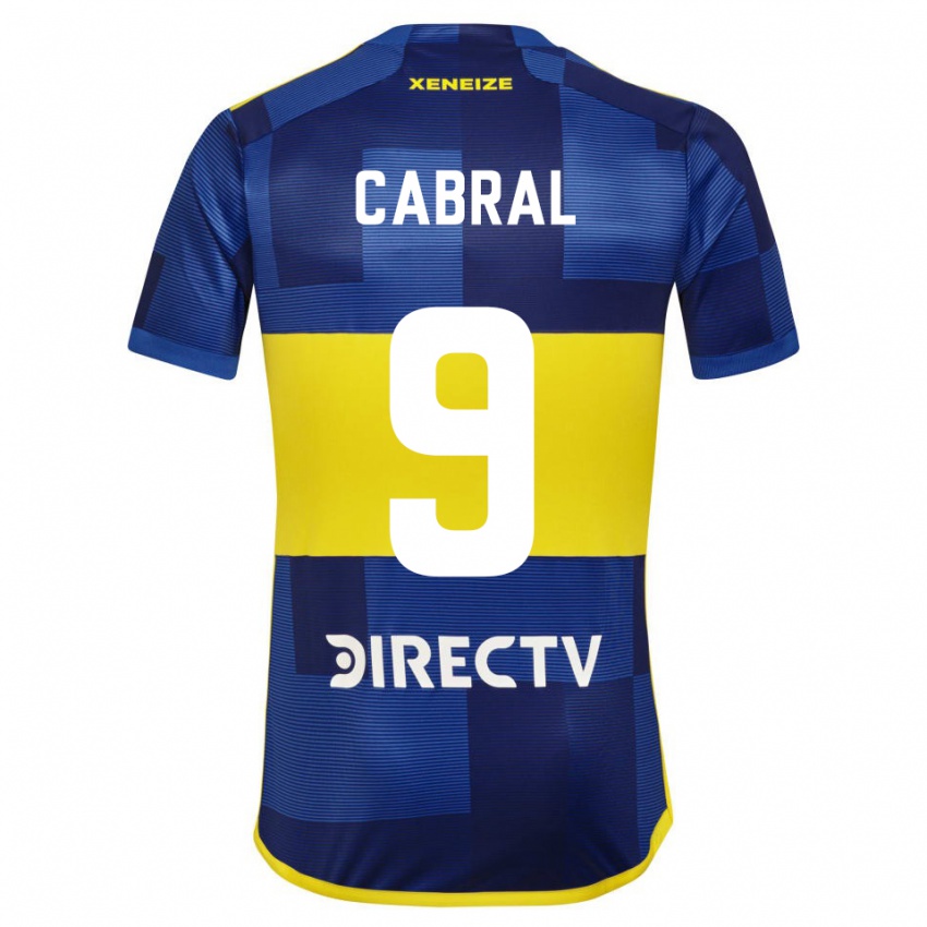 Niño Camiseta Bruno Cabral #9 Azul Oscuro Amarillo 1ª Equipación 2023/24 La Camisa