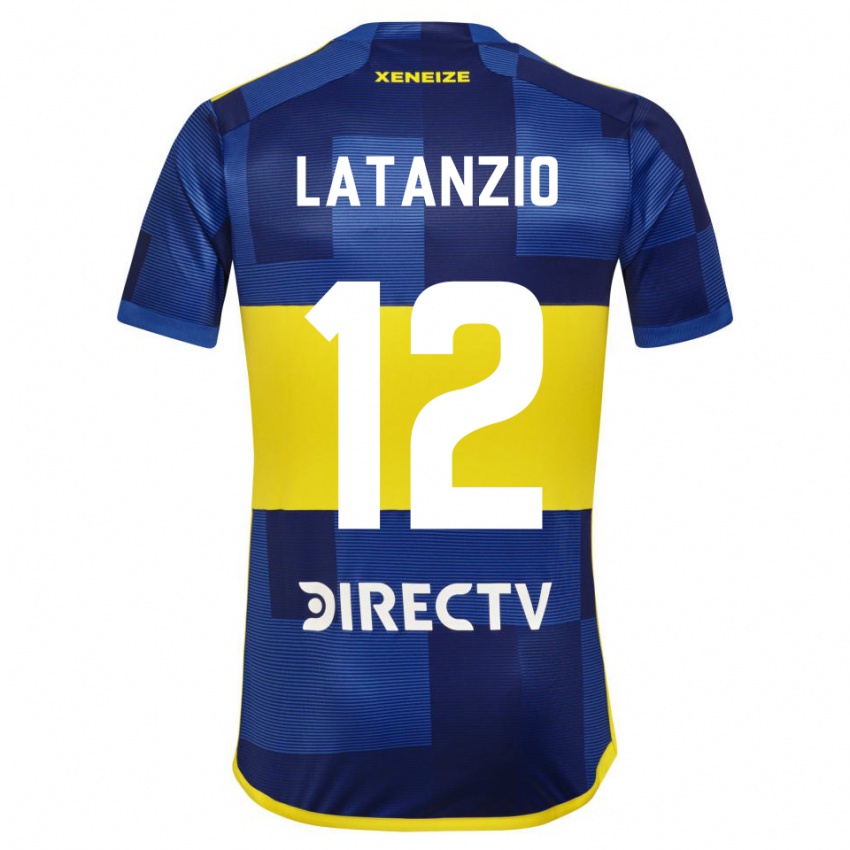 Niño Camiseta Florencia Latanzio #12 Azul Oscuro Amarillo 1ª Equipación 2023/24 La Camisa