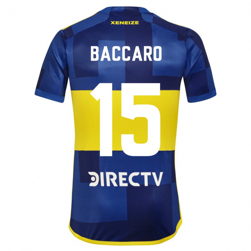 Niño Camiseta Camila Baccaro #15 Azul Oscuro Amarillo 1ª Equipación 2023/24 La Camisa
