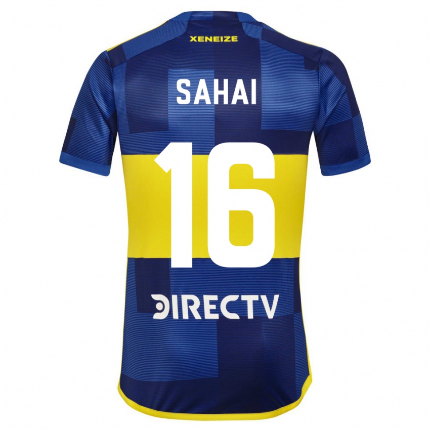 Niño Camiseta Veer Sahai #16 Azul Oscuro Amarillo 1ª Equipación 2023/24 La Camisa
