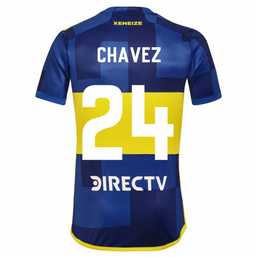 Niño Camiseta Gabriela Chavez #24 Azul Oscuro Amarillo 1ª Equipación 2023/24 La Camisa