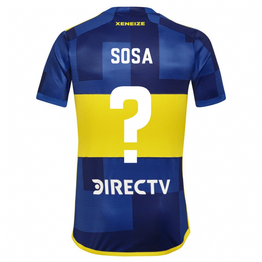 Niño Camiseta Fabio Sosa #0 Azul Oscuro Amarillo 1ª Equipación 2023/24 La Camisa