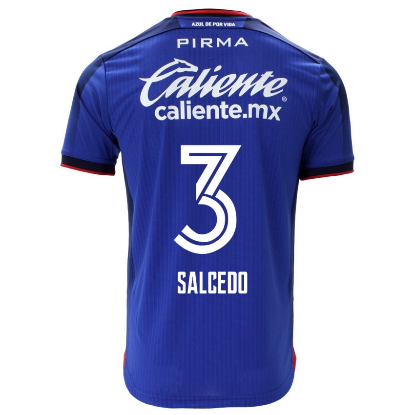 Niño Camiseta Carlos Salcedo #3 Azul 1ª Equipación 2023/24 La Camisa