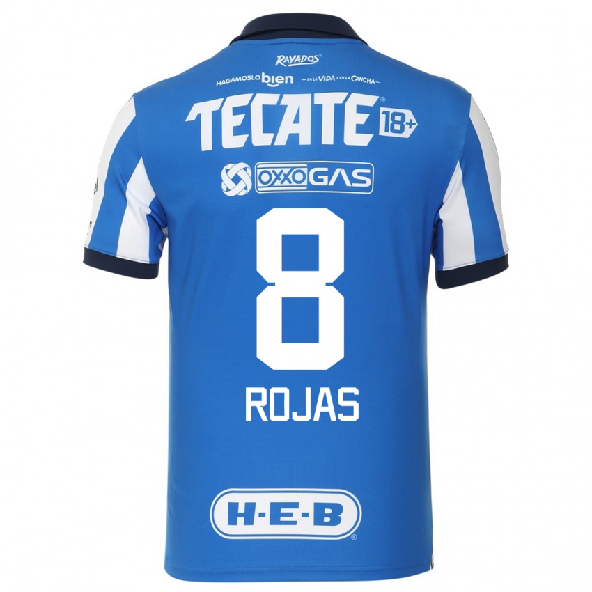 Niño Camiseta Joao Rojas #8 Azul Blanco 1ª Equipación 2023/24 La Camisa