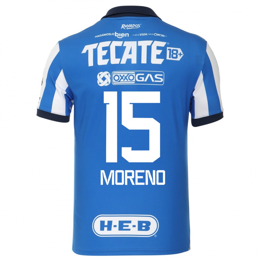 Niño Camiseta Héctor Moreno #15 Azul Blanco 1ª Equipación 2023/24 La Camisa