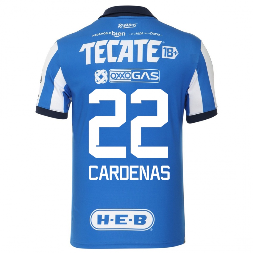 Niño Camiseta Luis Cárdenas #22 Azul Blanco 1ª Equipación 2023/24 La Camisa