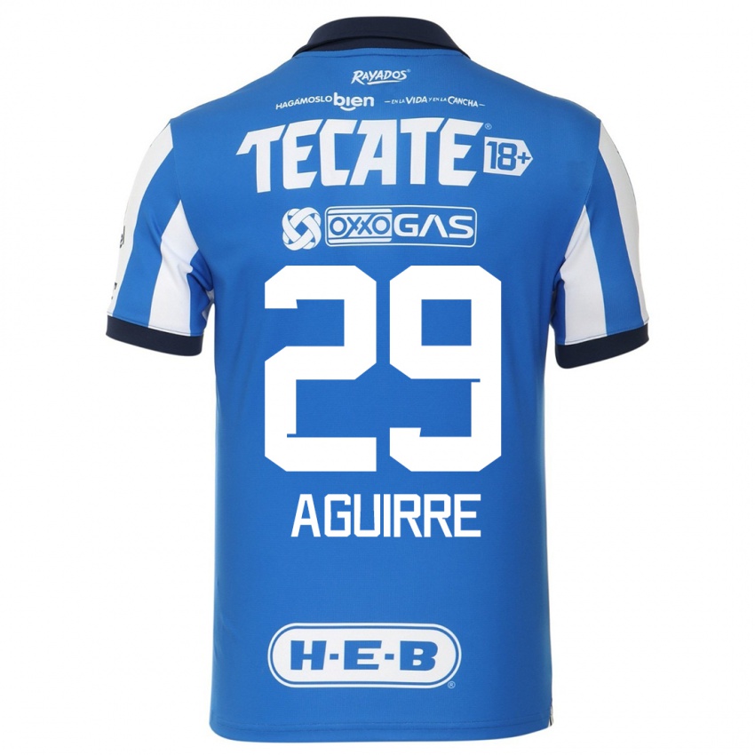 Niño Camiseta Rodrigo Aguirre #29 Azul Blanco 1ª Equipación 2023/24 La Camisa