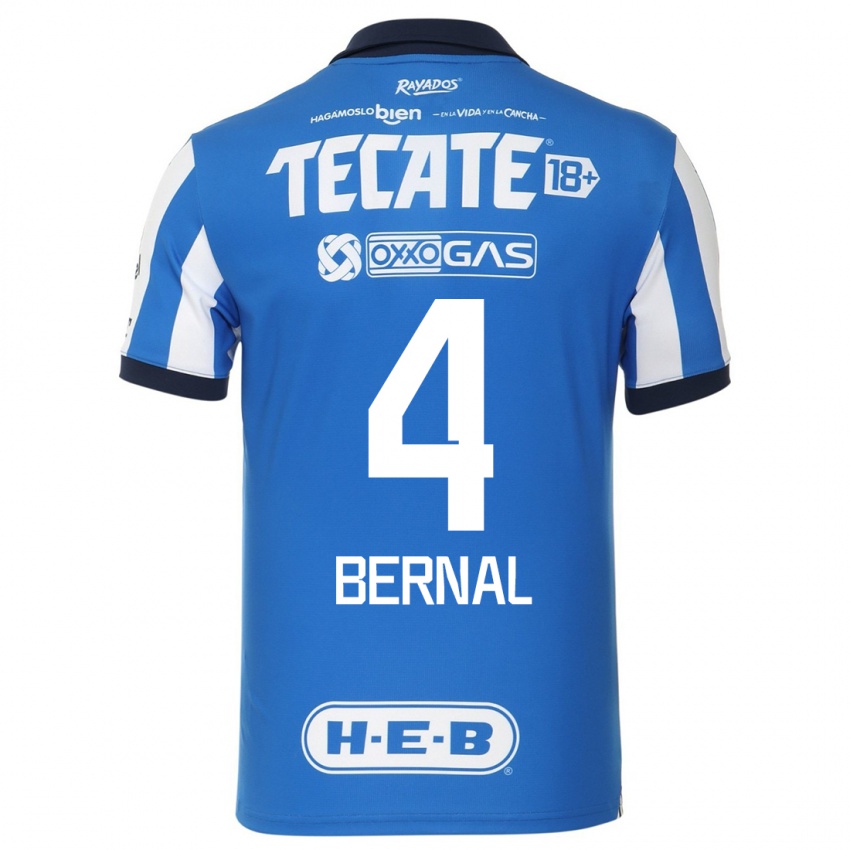 Niño Camiseta Rebeca Bernal #4 Azul Blanco 1ª Equipación 2023/24 La Camisa