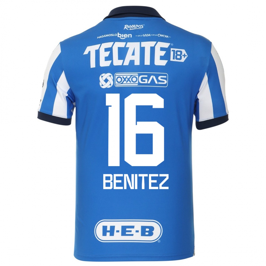 Niño Camiseta Xanic Benitez #16 Azul Blanco 1ª Equipación 2023/24 La Camisa
