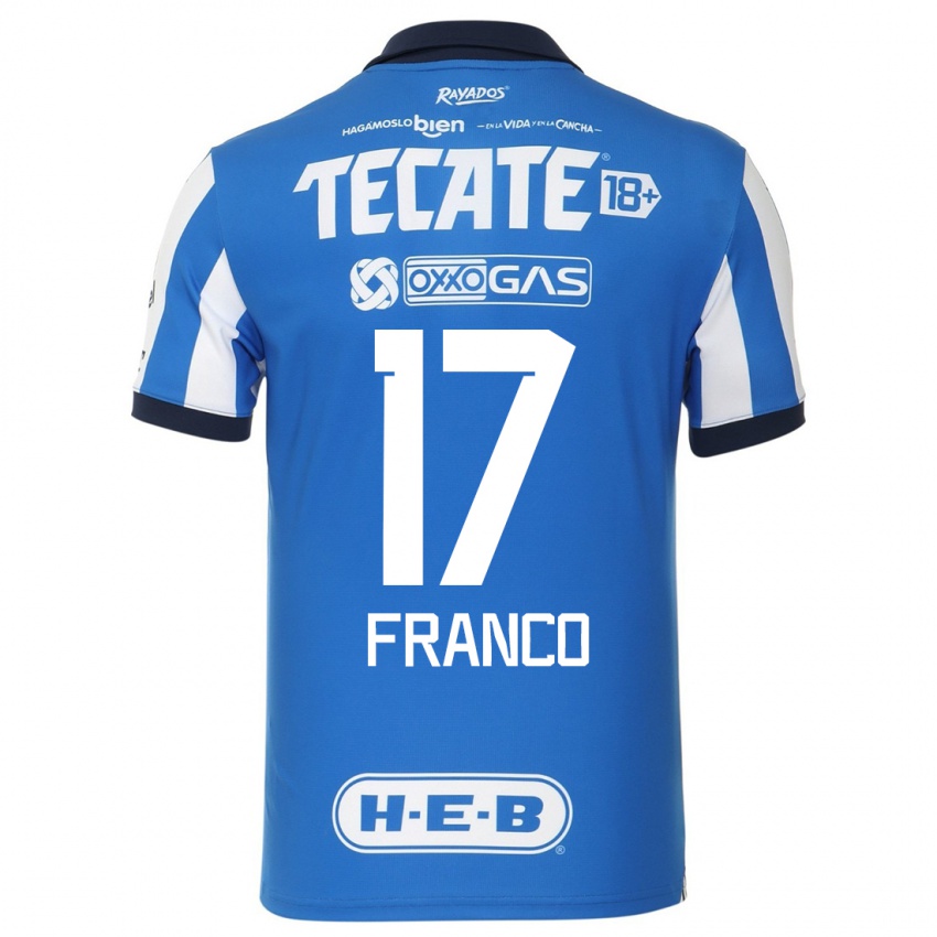 Niño Camiseta Yamile Franco #17 Azul Blanco 1ª Equipación 2023/24 La Camisa