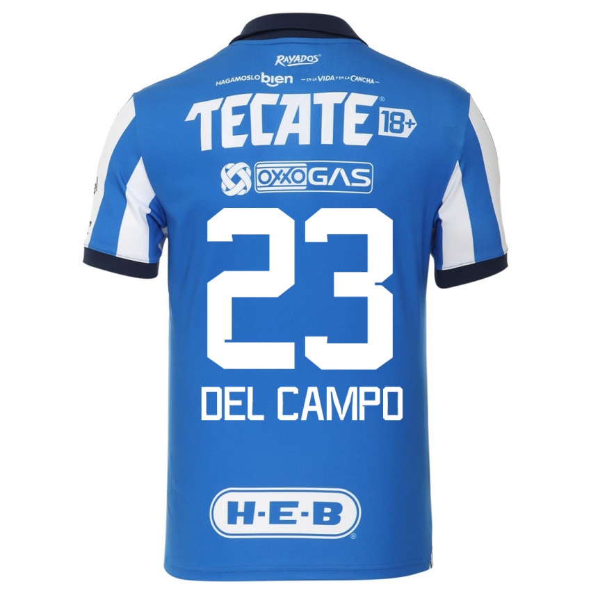 Niño Camiseta Valeria Del Campo #23 Azul Blanco 1ª Equipación 2023/24 La Camisa