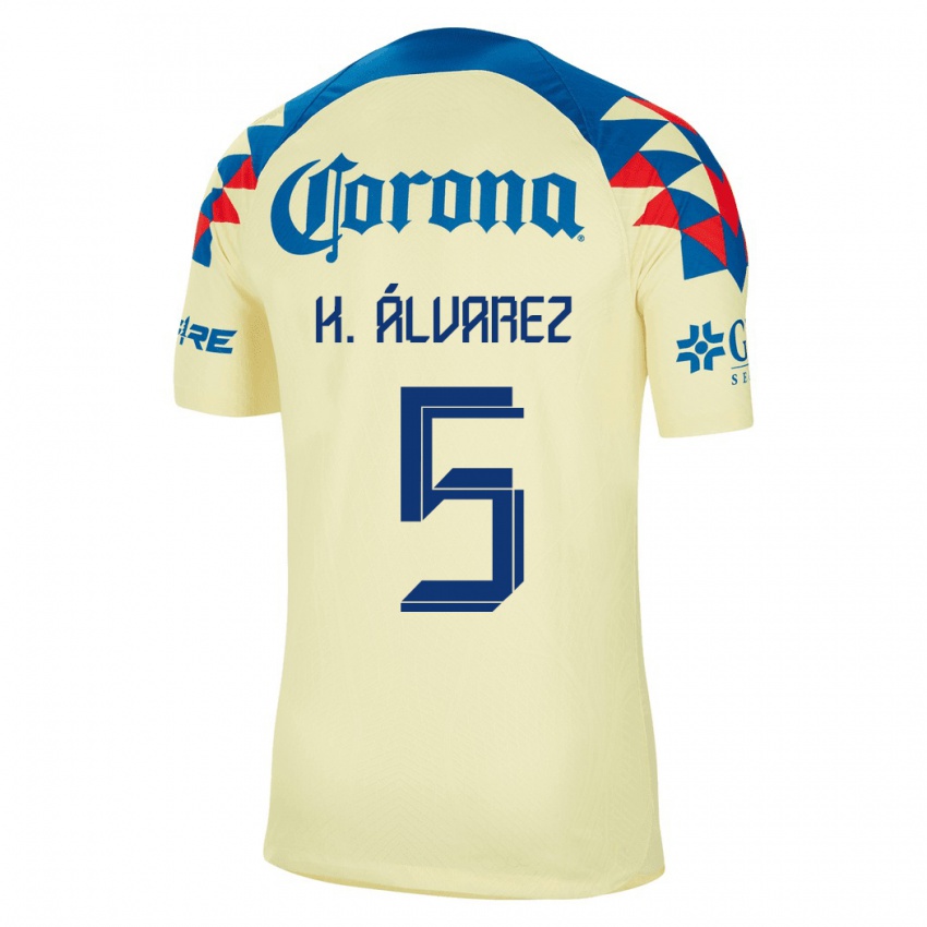 Niño Camiseta Kevin Álvarez #5 Amarillo 1ª Equipación 2023/24 La Camisa