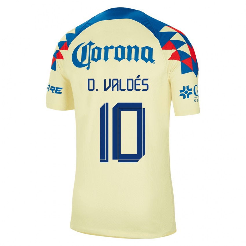 Niño Camiseta Diego Valdés #10 Amarillo 1ª Equipación 2023/24 La Camisa