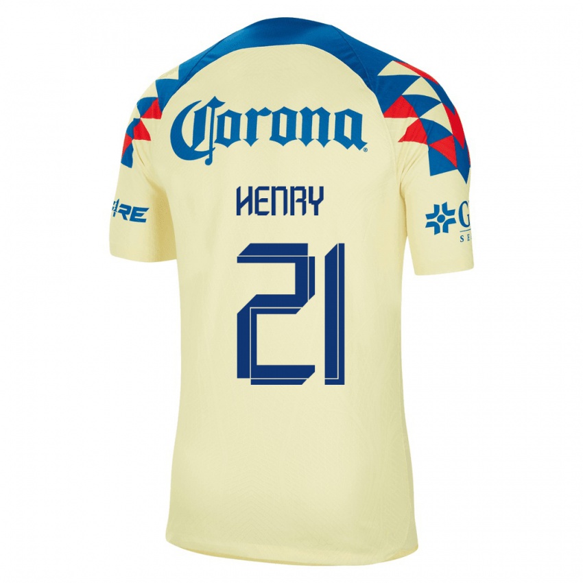 Niño Camiseta Henry Martin #21 Amarillo 1ª Equipación 2023/24 La Camisa