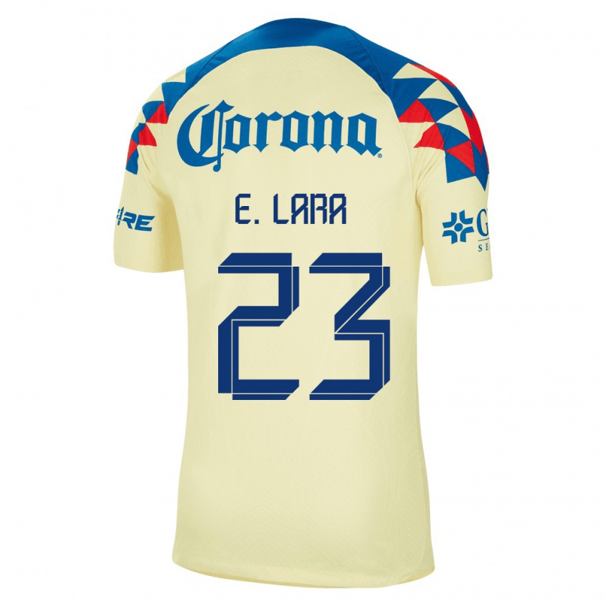 Niño Camiseta Emilio Lara #23 Amarillo 1ª Equipación 2023/24 La Camisa