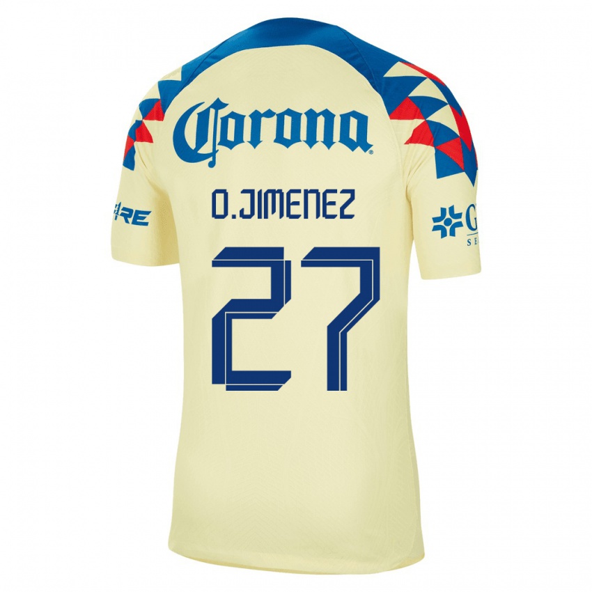 Niño Camiseta Oscar Jimenez #27 Amarillo 1ª Equipación 2023/24 La Camisa