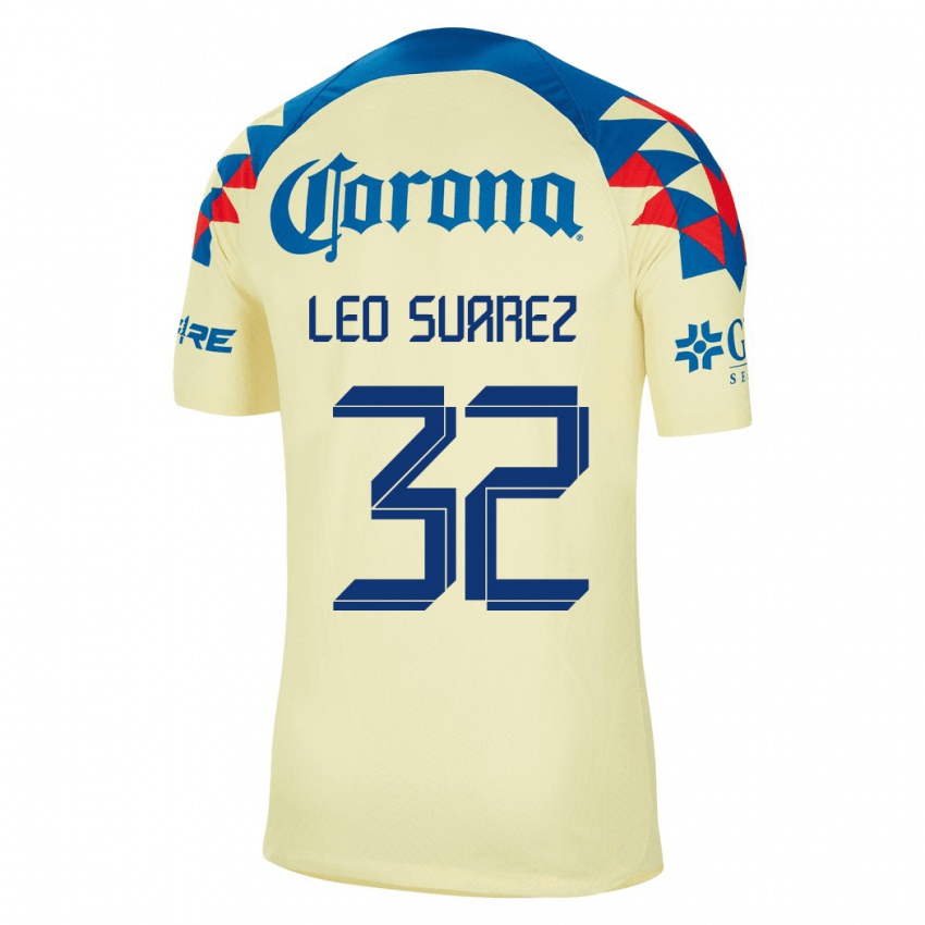 Niño Camiseta Leo Suarez #32 Amarillo 1ª Equipación 2023/24 La Camisa