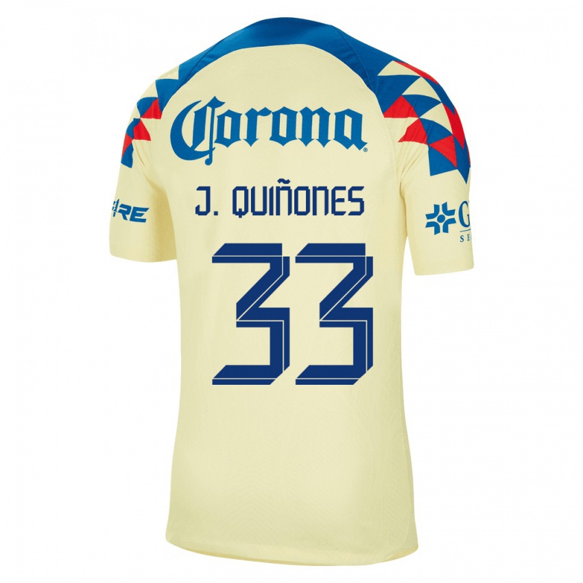 Niño Camiseta Julián Quiñones #33 Amarillo 1ª Equipación 2023/24 La Camisa
