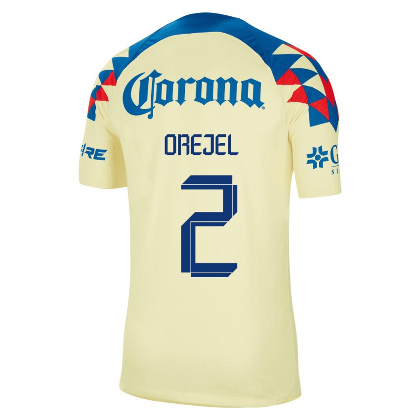 Niño Camiseta Jocelyn Orejel #2 Amarillo 1ª Equipación 2023/24 La Camisa