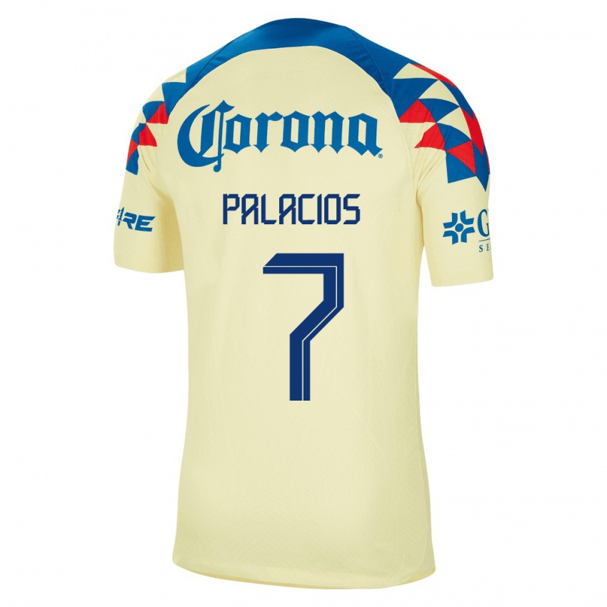 Niño Camiseta Kiana Palacios #7 Amarillo 1ª Equipación 2023/24 La Camisa