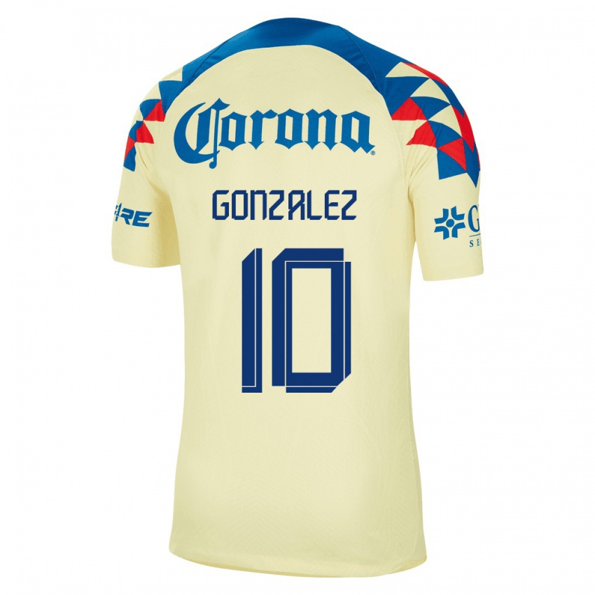 Niño Camiseta Alison Gonzalez #10 Amarillo 1ª Equipación 2023/24 La Camisa