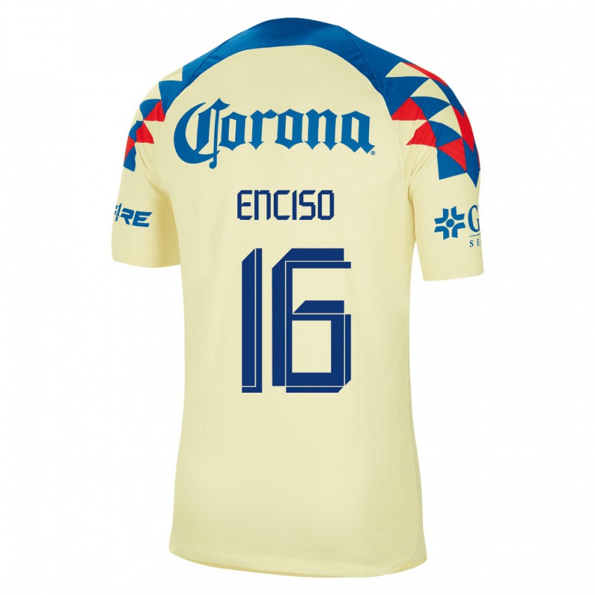 Niño Camiseta Sabrina Enciso #16 Amarillo 1ª Equipación 2023/24 La Camisa