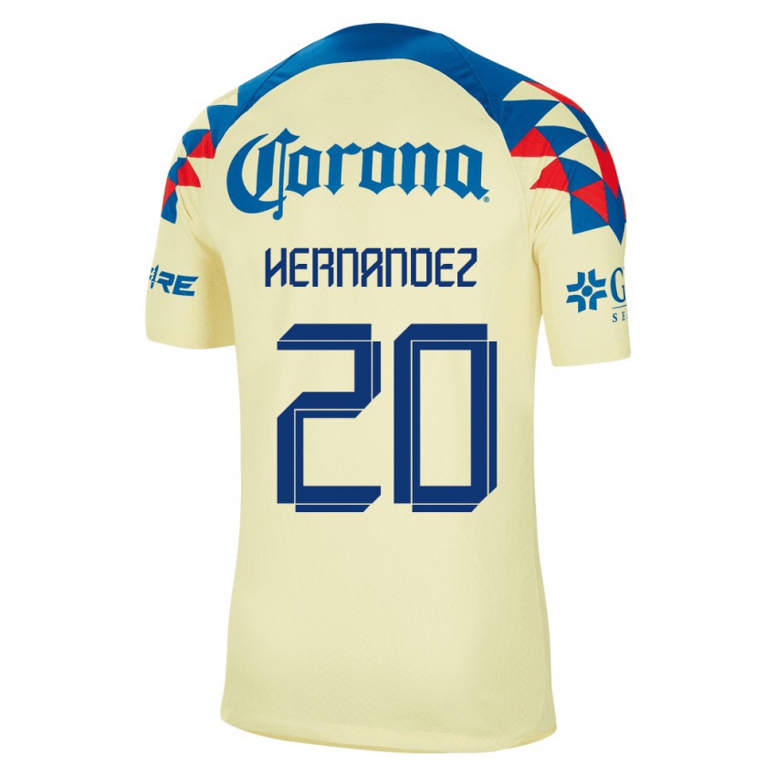 Niño Camiseta Nicki Hernandez #20 Amarillo 1ª Equipación 2023/24 La Camisa
