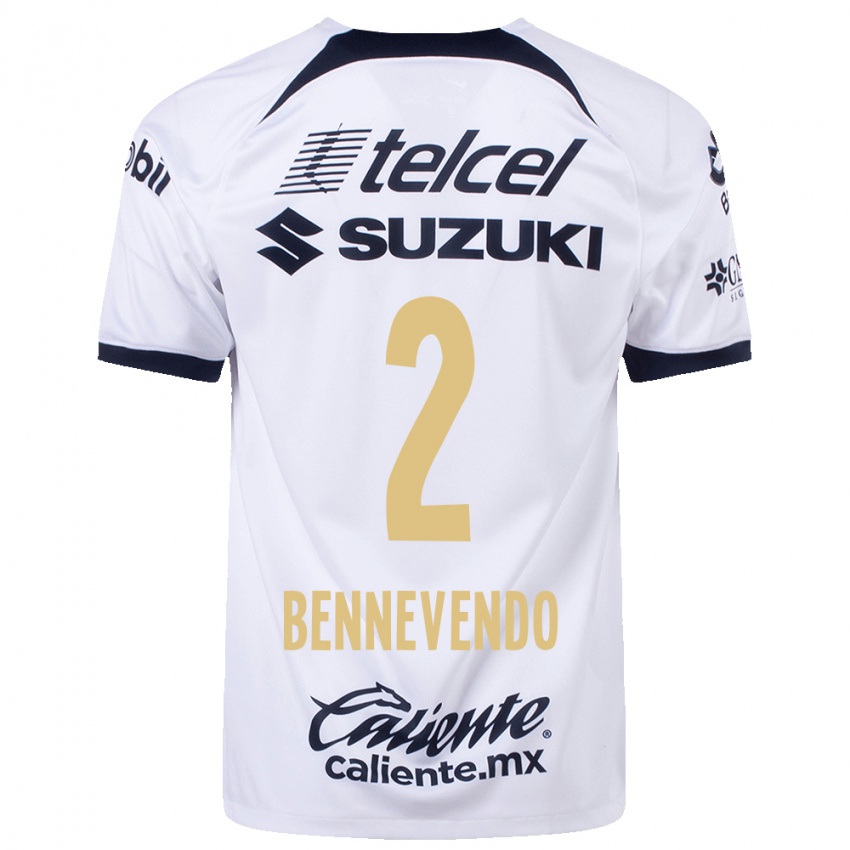 Niño Camiseta Pablo Bennevendo #2 Blanco 1ª Equipación 2023/24 La Camisa
