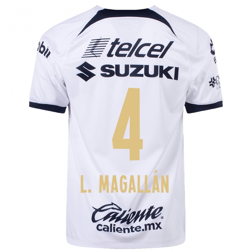 Niño Camiseta Lisandro Magallan #4 Blanco 1ª Equipación 2023/24 La Camisa
