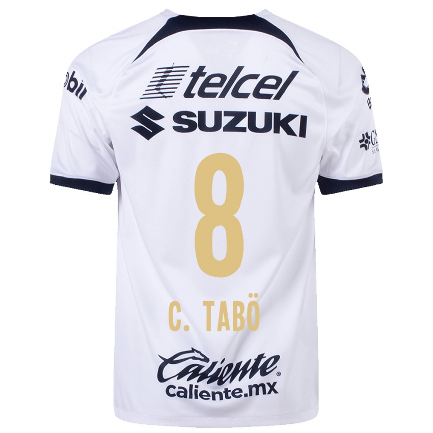Niño Camiseta Christian Tabó #8 Blanco 1ª Equipación 2023/24 La Camisa