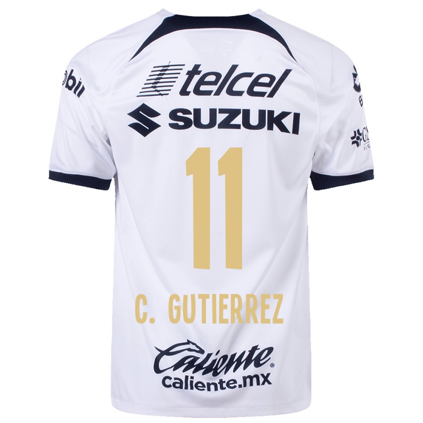Niño Camiseta Carlos Gutiérrez #11 Blanco 1ª Equipación 2023/24 La Camisa