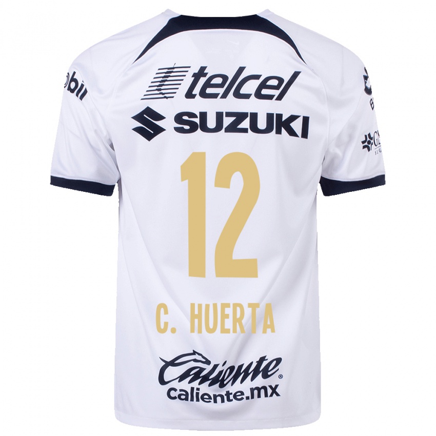 Niño Camiseta César Huerta #12 Blanco 1ª Equipación 2023/24 La Camisa