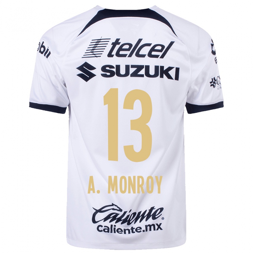 Niño Camiseta Pablo Monroy #13 Blanco 1ª Equipación 2023/24 La Camisa