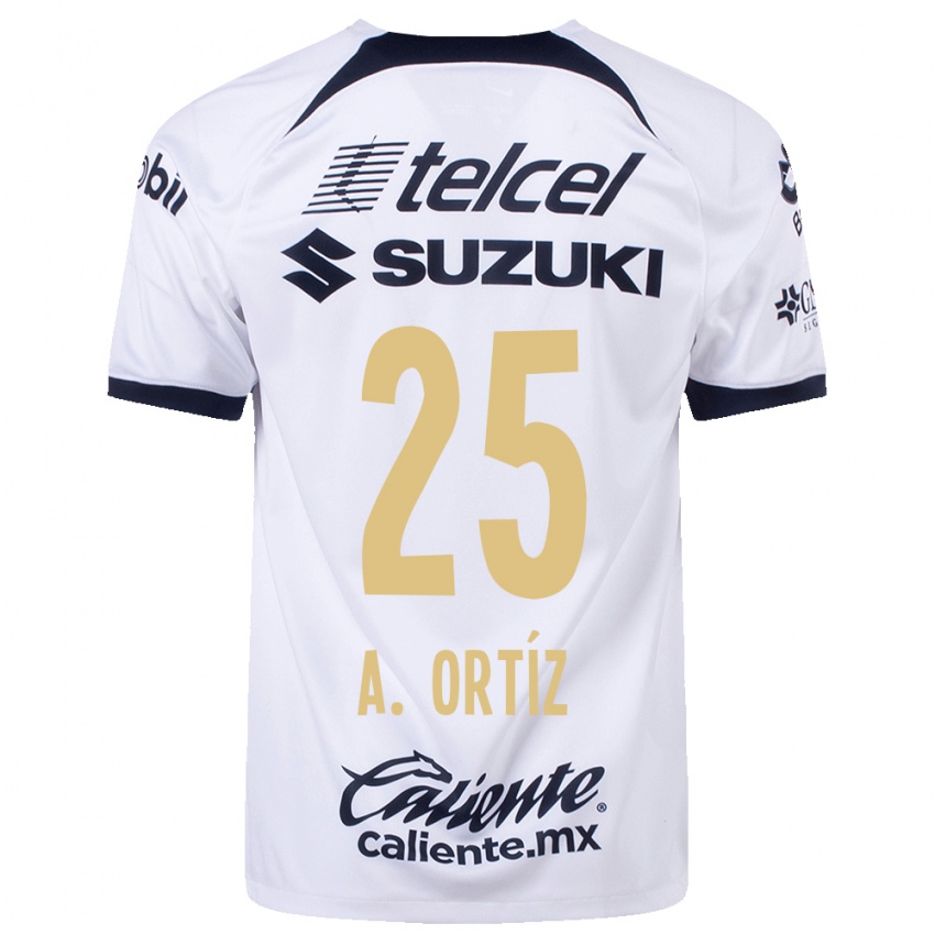 Niño Camiseta Arturo Ortiz #25 Blanco 1ª Equipación 2023/24 La Camisa