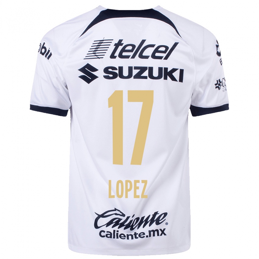 Niño Camiseta Leonel Lopez #17 Blanco 1ª Equipación 2023/24 La Camisa