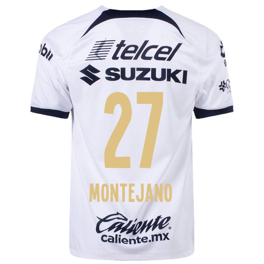 Niño Camiseta Emanuel Montejano #27 Blanco 1ª Equipación 2023/24 La Camisa