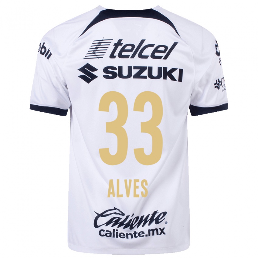 Niño Camiseta Dani Alves #33 Blanco 1ª Equipación 2023/24 La Camisa