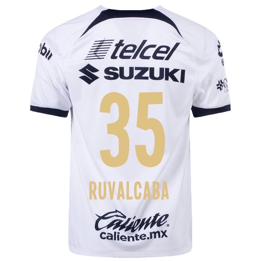 Niño Camiseta Jorge Ruvalcaba #35 Blanco 1ª Equipación 2023/24 La Camisa