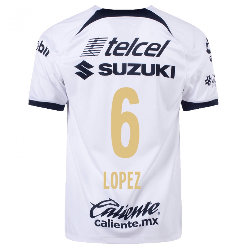 Niño Camiseta Nathalia Lopez #6 Blanco 1ª Equipación 2023/24 La Camisa