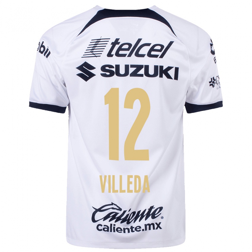Niño Camiseta Melany Villeda #12 Blanco 1ª Equipación 2023/24 La Camisa