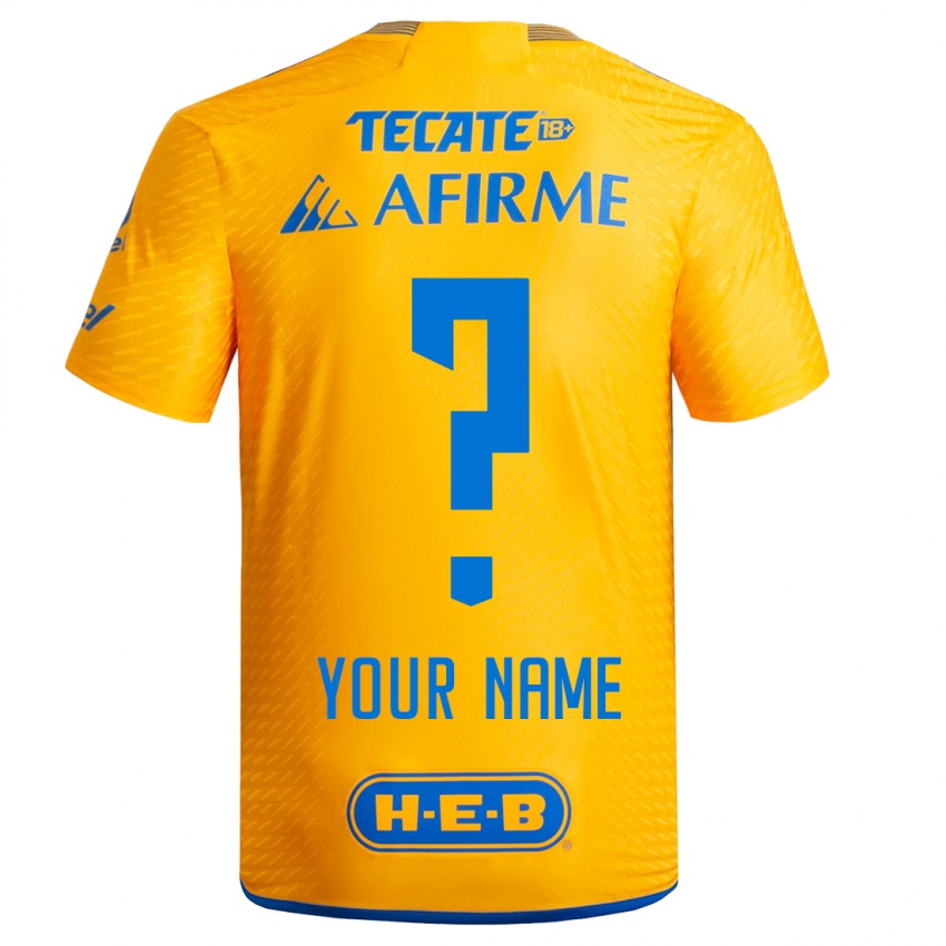 Niño Camiseta Su Nombre #0 Amarillo 1ª Equipación 2023/24 La Camisa