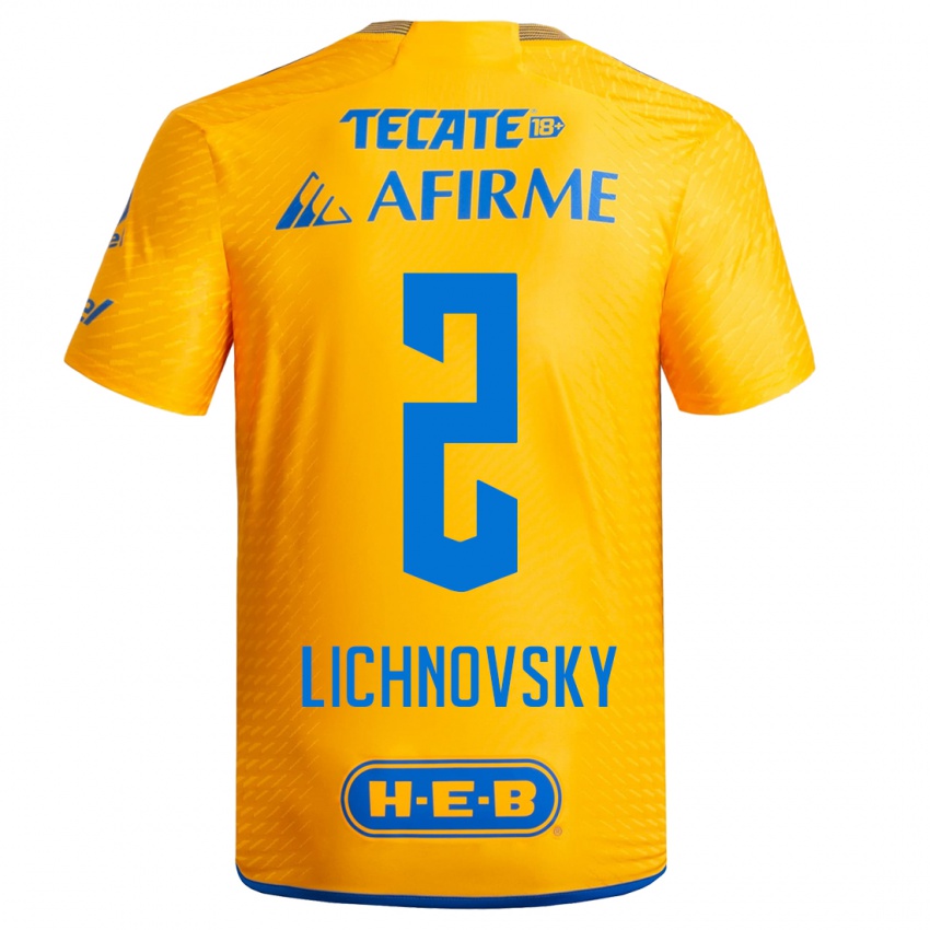 Niño Camiseta Igor Lichnovsky #2 Amarillo 1ª Equipación 2023/24 La Camisa