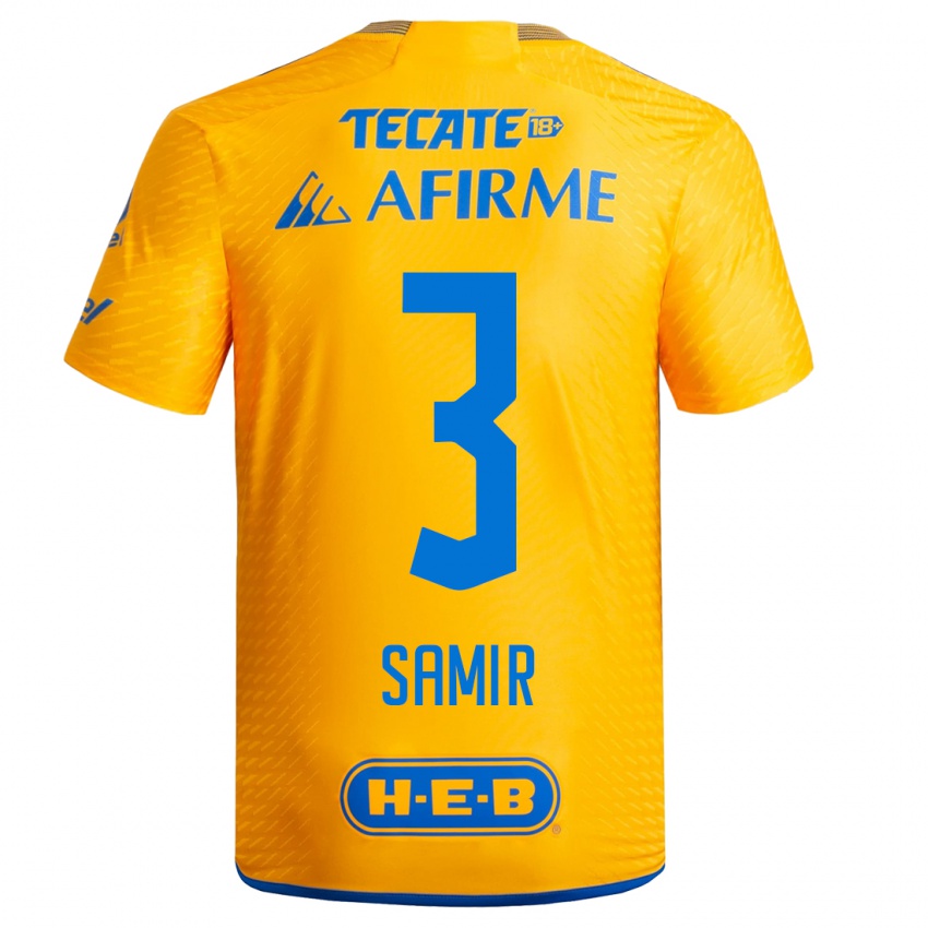 Niño Camiseta Samir Caetano #3 Amarillo 1ª Equipación 2023/24 La Camisa