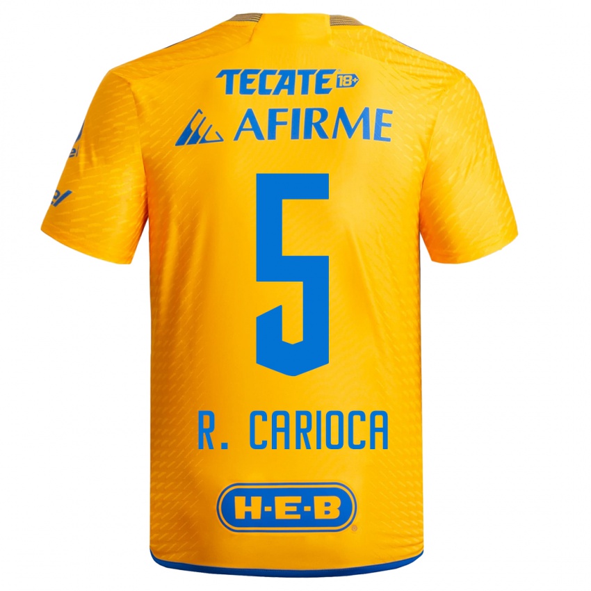 Niño Camiseta Rafael Carioca #5 Amarillo 1ª Equipación 2023/24 La Camisa