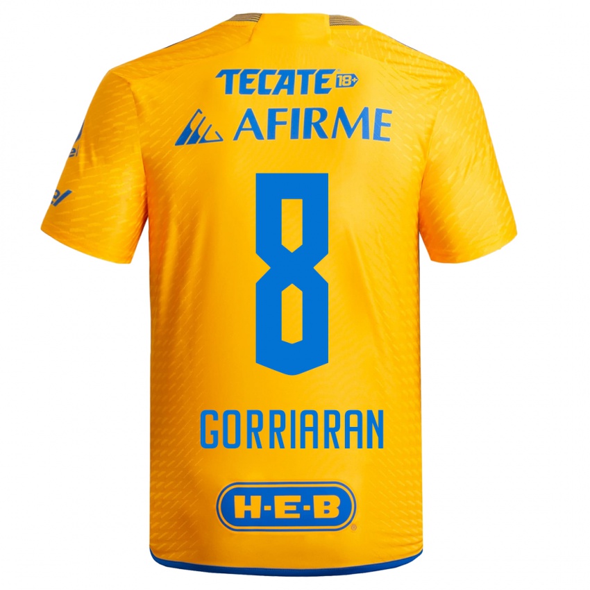 Niño Camiseta Fernando Gorriarán #8 Amarillo 1ª Equipación 2023/24 La Camisa